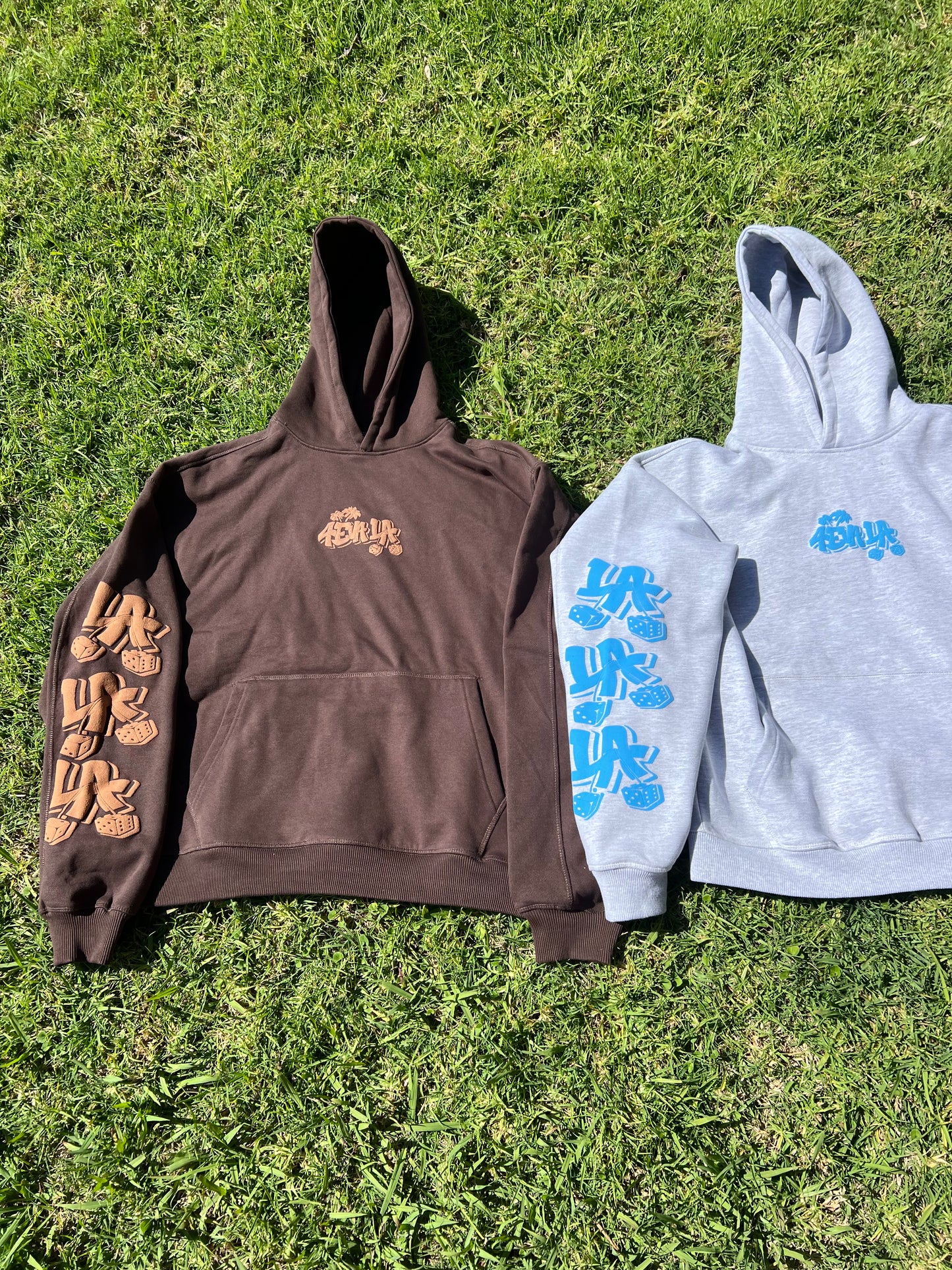 GOD WATCH OVER ME Puff Hoodie (GREY SKIES)
